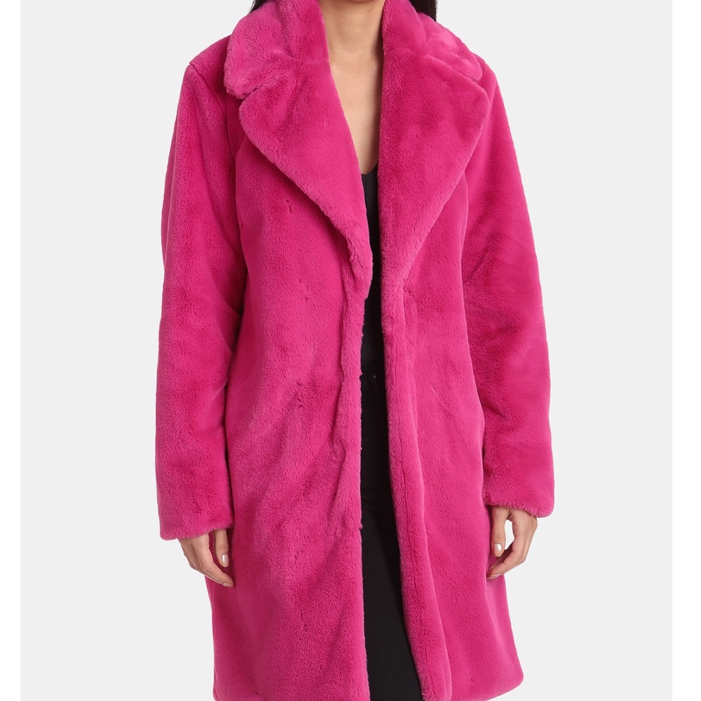Avec Les Filles Pink Teddy Jacket Plush Oversized